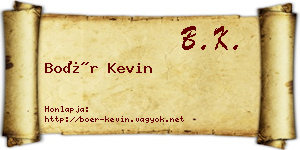 Boér Kevin névjegykártya