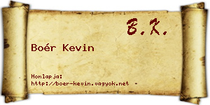 Boér Kevin névjegykártya